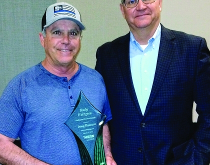 Doug Hazzard accepts Rudy Hultgren Award